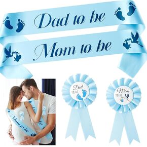 2ooya 4Pcs Bee Maternity Sash Set Yellow Bee Mom to Bee & Dad to Bee Sash Kit with Corsage Pin Bee Theme Pregnancy Sash Keepsake for Boy and Girl Baby Shower Gender Reveal Party Photo Prop Gift