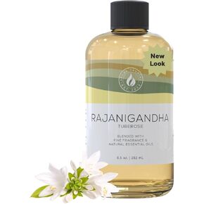 Rajanigandha - Tuberose Essential Oil/Reed Diffuser Oil Refill (8.5 Fl. oz.) for Reed Diffusers, Electric Diffuser Oil Machines, and Oil Warmers - Natural, Organic Tuberose Diffuser Oil in Kuwait