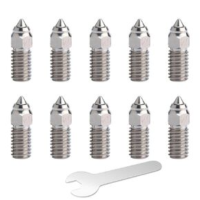 10 قطع فوهات من الفولاذ المقاوم للصدأ عالية التدفق 0.4 مم، طابعة ثلاثية الأبعاد مقاومة لدرجات الحرارة العالية، مجموعة فوهة أطراف ساخنة لـ Elegoo Neptune 4، Neptune 4 Pro in Kuwait