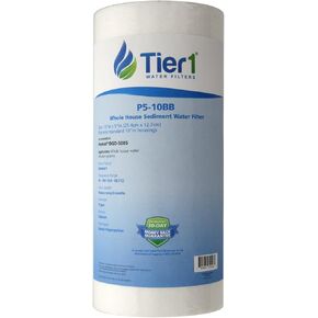 Tier1 5 Micron 10 Inch x 4.5 Inch | 4-Pack Spun Wound Polypropylene Whole House Sediment Water Filter Replacement Cartridge | Compatible with Pentek DGD-5005, 155357-43, WDGD-5005, Home Water Filter