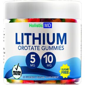 Lithium Orotate 5mg 10mg | for Men Women Kids | Lithium Orotate clinically studied Chelated High Biovalable | 3 Flavors Sugar Free Vegan Gummies 60 ct