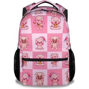 Pig Backpack for Girls, 16 Inch Pink Backpacks for School, Fashion Lightweight Bookbag for Kids
