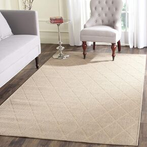 SAFAVIEH Palm Beach Collection Area Rug - 8' x 11', Seagrass, Handmade Jute, Ideal for High Traffic Areas in Living Room, Bedroom (PAB514A)