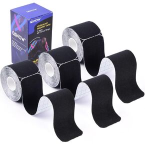 Precut Kinesiology Tape Roll, 3 Rolls, Original Cotton Kinesiology Therapeutic Athletic Tape, Belly Lift Tape, Muscle Tape for Pain Relief Recover, Wrist Kinesiology Athletic Tape