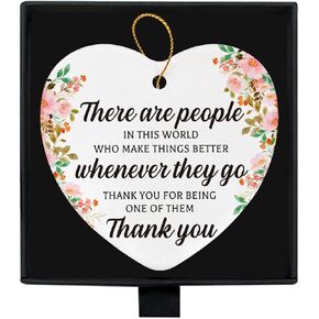 Employee Appreciation Office Gifts for Women Coworkers Boss Going Away Retirement Thank You Gifts for Friends Employee Colleague, Inspirational Gifts Ceramic Hanging Ornaments Heart