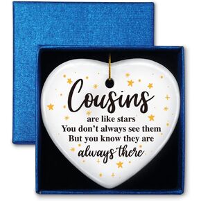 Cousin Gifts for Women Girls Kids, Cousins are Like Stars They are Always There, Ornament Keepsake Sign Gift for Cousins, Birthday Christmas Graduation Gifts for Cousins