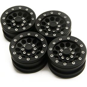 مجموعة إطارات عجلات الزاحف من سبيكة Beadlock مقاس 1.9 بوصة من MOHERO لـ RC 1/10 موديل الزاحف SCX10 حزمة من 4 قطع (فضي)