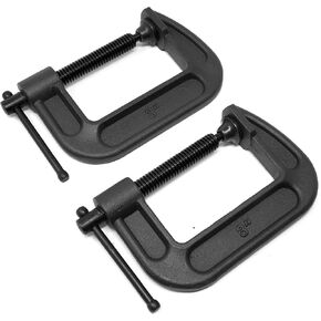 WEN CLC322 Heavy-Duty Cast Iron C-Clamps with 3-Inch Jaw Opening and 2-Inch Throat, 2 Pack