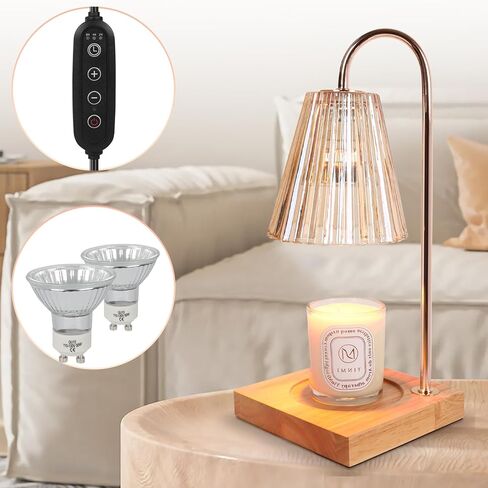 Candle Warmer Lamp - Candle Warmer Lamp for Jar Candles, Candle Lamp Warmer with Timer Dimmer, Lamp Candle Warmer Electric for Room Decor Aesthetic, Home Decor, Bedroom Decor (2 Bulbs) in Kuwait