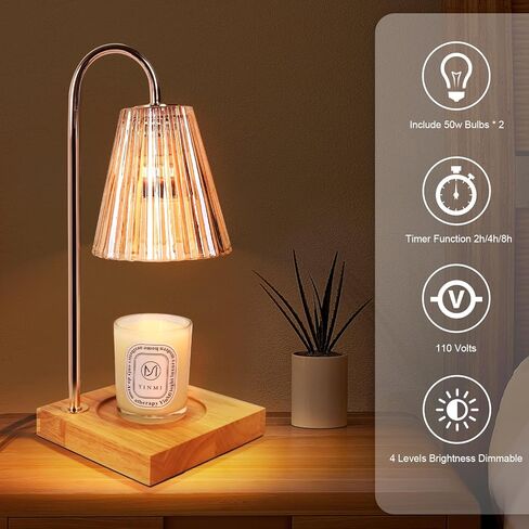 Candle Warmer Lamp - Candle Warmer Lamp for Jar Candles, Candle Lamp Warmer with Timer Dimmer, Lamp Candle Warmer Electric for Room Decor Aesthetic, Home Decor, Bedroom Decor (2 Bulbs) in Kuwait
