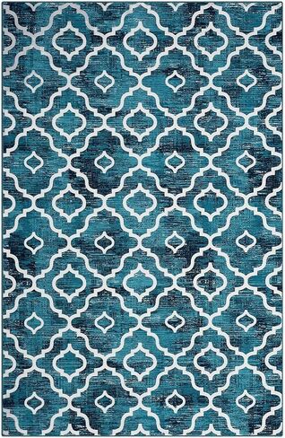 سجاد منطقة WESTLOOM مقاس 4 × 6، سجادة حديثة قابلة للغسل، سجاد غرفة المعيشة هندسية، سجاد غرفة نوم غير قابل للانزلاق، سجادة غرفة الطعام الهندسية، سجادة مغربية منخفضة الوبر، سجاد منطقة المطبخ الكبيرة، 4 × 6 in Kuwait
