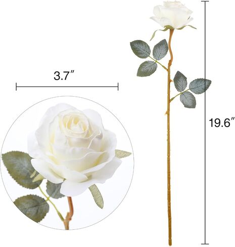 Nubry Artificial Vintage Silk Rose Flower Bouquet 10pcs Fake Roses Long Stem Artificial Roses for Home Kitchen Wendding Decorations in Saudi Arabia
