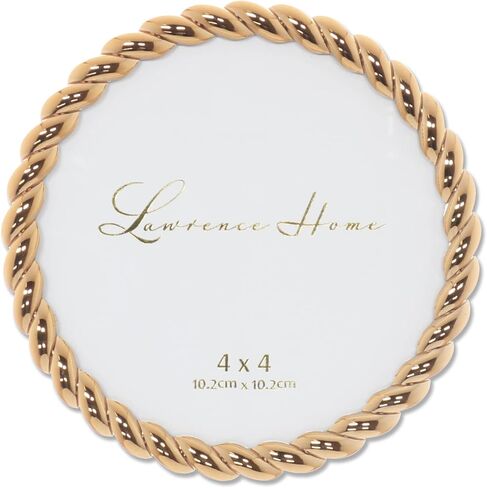 Lawrence Frames Rope Design Metal Frame, 4x4 Round, Silver in Saudi Arabia