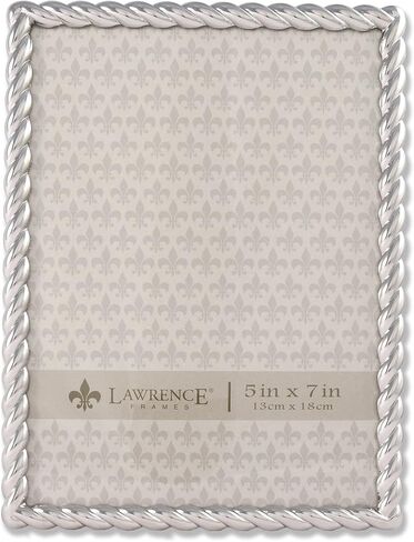 Lawrence Frames Rope Design Metal Frame, 4x4 Round, Silver in Saudi Arabia