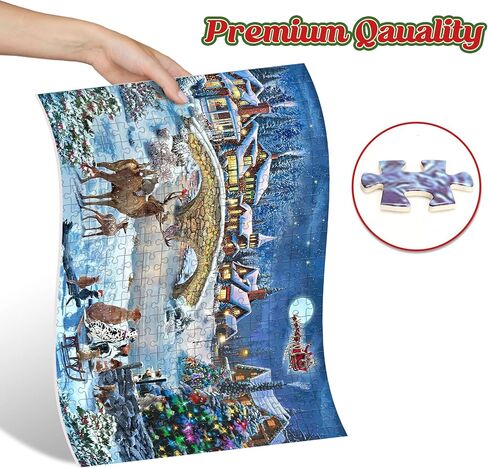 Advent Calendar 2024 Christmas Jigsaw Puzzles - 24 Boxes 1008 Pieces Puzzle Countdown Calendar Puzzle for Kids and Adults, Fun Christmas Game Gifts for Home Xmas Decorations in Saudi Arabia