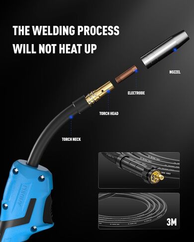 ANDELI MIG Welder, 200Apm 110V/220V Dual Voltage GAS MIG/FLUX MIG/Lift Tig/Stick 4-In-1 Multiprocess MIG Welder, Gas Gasless MIG Welding Machine MIG-270 LED in Saudi Arabia