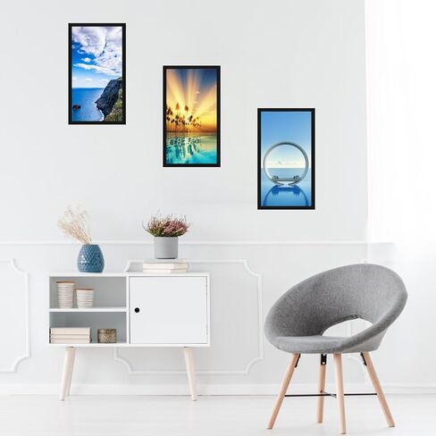 إطار صورة أسود من MENNTHUI مقاس 10x20، يتم تركيبه على الحائط أفقيًا أو رأسيًا، لتزيين الصور واللوحات والملصقات والأعمال الفنية in Saudi Arabia