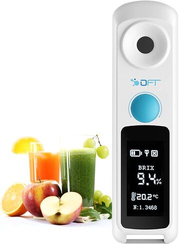 مقياس انكسار مستوى السُكَّر بتقنية Bluetooth مع ATC، مقياس انكسار رقمي 3 في 1 لمستوى السُكَّر/TDS/الملوحة، نطاق من 0 إلى 55% من مقياس السُكَّر، الدقة ± 0.1% in Kuwait