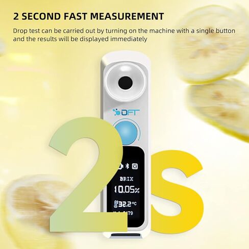 مقياس انكسار مستوى السُكَّر بتقنية Bluetooth مع ATC، مقياس انكسار رقمي 3 في 1 لمستوى السُكَّر/TDS/الملوحة، نطاق من 0 إلى 55% من مقياس السُكَّر، الدقة ± 0.1% in Kuwait