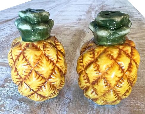 مجموعة شاكر ملح وفلفل من السيراميك على شكل أناناس - ديكور بار لتناول الطعام في المطبخ in Kuwait