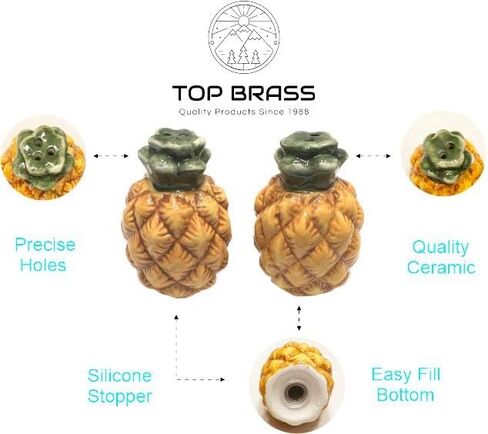 مجموعة شاكر ملح وفلفل من السيراميك على شكل أناناس - ديكور بار لتناول الطعام في المطبخ in Kuwait