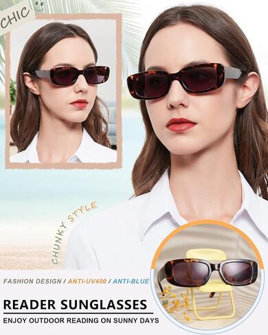 MARE AZZURO Wide Reader Sunglasses Women Fashion Chunky Sun Reading Glasses 1.0 1.25 1.5 1.75 2.0 2.25 2.5 2.75 3.0 3.5 4.0 in Kuwait