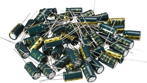 uxcell Aluminum Radial Electrolytic Capacitor Low ESR Green with 1000uF 10V 105 Celsius Life 3000H 8 x 14 mm High Ripple Current,Low Impedance 50pcs in Saudi Arabia