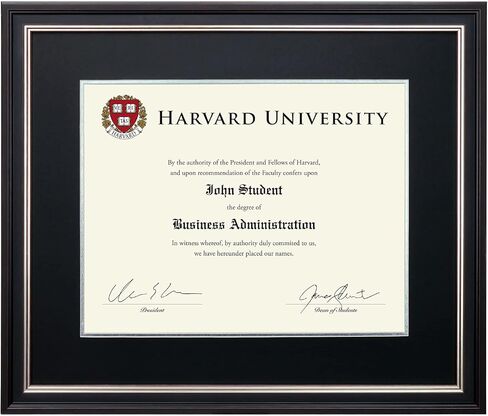 EXCELLO GLOBAL PRODUCTS Photo Document Frame: 11" x 14" with Double Mat Graduation Diploma Certificate Holder Wall Frame (Brown/Burgundy) in Kuwait