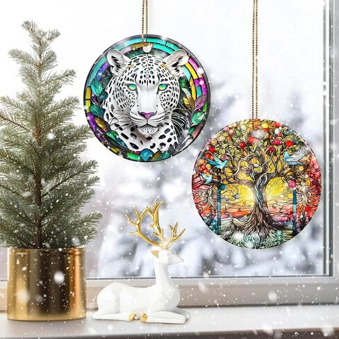 Colorful Ceramic Tree of Life Christmas Ornament, Tree of Life Ornaments for Christmas Tree, Christmas Holiday Decor, Tree of Life Gifts, Christmas Ornament Gift Ideas - Pattern B in Saudi Arabia