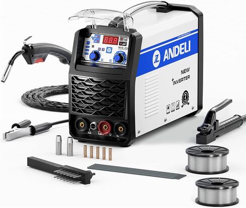 ANDELI MIG Welder, 200Apm 110V/220V Dual Voltage GAS MIG/FLUX MIG/Lift Tig/Stick 4-In-1 Multiprocess MIG Welder, Gas Gasless MIG Welding Machine MIG-270 LED in Saudi Arabia