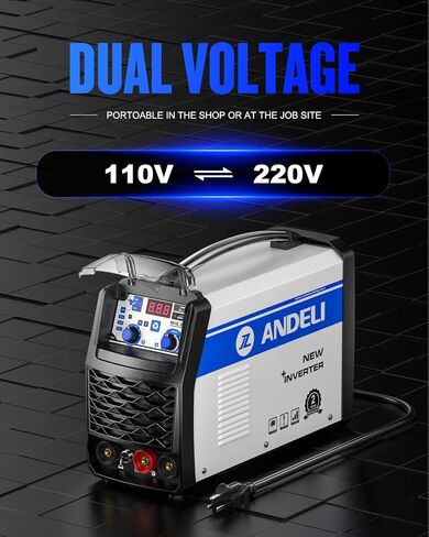 ANDELI MIG Welder, 200Apm 110V/220V Dual Voltage GAS MIG/FLUX MIG/Lift Tig/Stick 4-In-1 Multiprocess MIG Welder, Gas Gasless MIG Welding Machine MIG-270 LED in Saudi Arabia