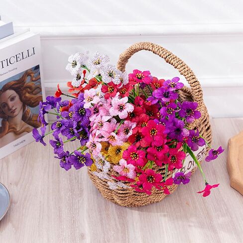 10PCS Artificial Flowers Outdoor,Fake Flowers,Faux Flowers,Faux Artificial Plants Shrubs Bulk,Artificial Plants for Home Garden Wedding Farmhouse Porch Window Decoration (Purple) in Saudi Arabia