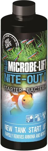 MICROBE-LIFT NITEH64 Nite-Out II منظف حوض السمك وخزان الأسماك من أجل تقليل الأمونيا والنتريت السريع، والمياه العذبة والمياه المالحة، 64 أونصة in Kuwait