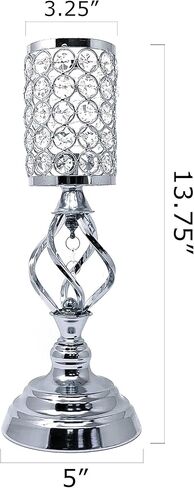 Allgala 14" Crystal Cylinder Tealight Votive Decorative Candle Holder (Gold 2PK) in Kuwait