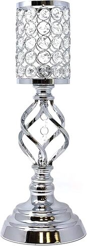 Allgala 14" Crystal Cylinder Tealight Votive Decorative Candle Holder (Gold 2PK) in Kuwait