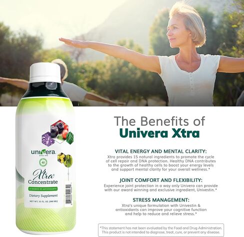 Univera Xtra Vitality - Cell Support Formula - Green Tea Extract, Vitamin B6, American Ginseng Extract, Ashwagandha, Univestin 120 ct in Saudi Arabia