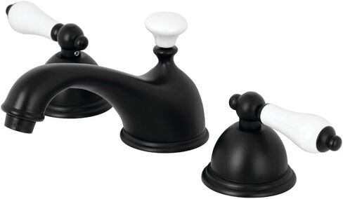 Kingston Brass KS3961PL Restoration Widespread Lavatory Faucet with Porcelain Lever Handle, Polished Chrome, 8-Inch Adjustable Center in Saudi Arabia