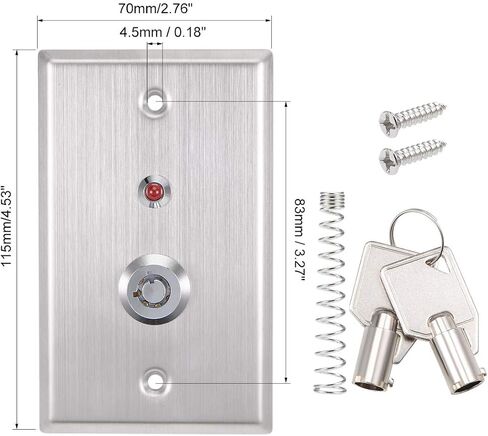 uxcell Key Switch On-Off Exit Switches Emergency Door Release SPST for Access Control w DC 12V Red LED Indicator in Saudi Arabia