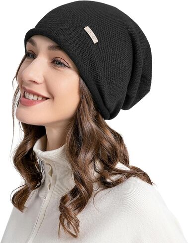 ZLYC Women Wool Cashmere Hat Soft Slouchy Beanie Ladies Warm Winter Knitted Skull Cap in Saudi Arabia