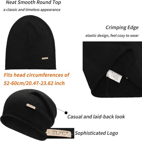 ZLYC Women Wool Cashmere Hat Soft Slouchy Beanie Ladies Warm Winter Knitted Skull Cap in Saudi Arabia
