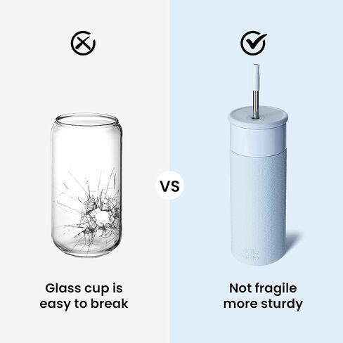 BOTTLE BOTTLE Stainless Steel Tumblers with Lid and Straw 20oz Coffee Tumbler with Silicone Sleeve for Home Office and School Gift Party(Sky Blue) in Saudi Arabia
