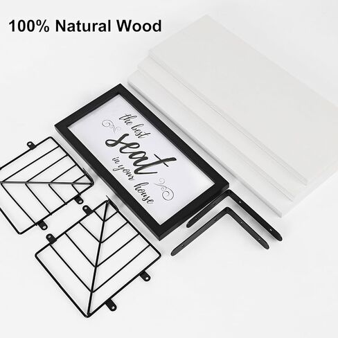 أرفف الحمام Fixwal أرفف عائمة لديكور الحمام فوق رف المرحاض مع صور الحمام لديكور الحائط - أبيض in Kuwait