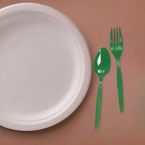 Maryland Kelly Green Plastic Forks (Pack of 50) - Disposable Plastic Flatware, Perfect Party Supplies for Birthday, Baby Shower, Home Use, Dinner & More Events in Kuwait