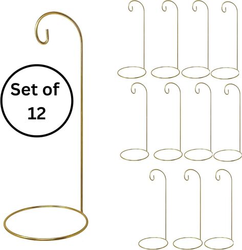 BANBERRY DESIGNS Gold Ornament Stands - Set of 4 Large 11-inch Ornament Holders - Gold Christmas Display Stands in Saudi Arabia