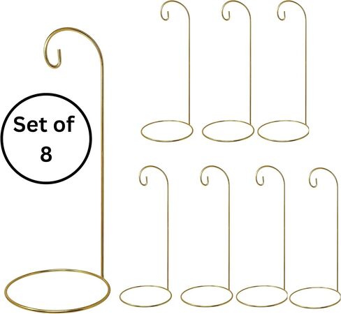 BANBERRY DESIGNS Gold Ornament Stands - Set of 4 Large 11-inch Ornament Holders - Gold Christmas Display Stands in Saudi Arabia