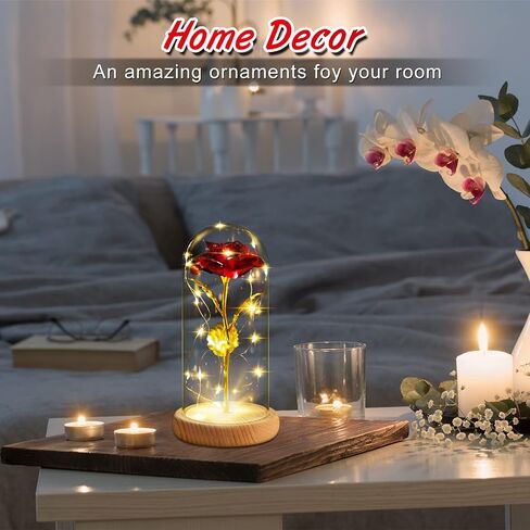 Beauty and The Beast Rose, Red Rose Gifts for Women, Forever Rose in Glass Dome, Enchanted Rose Romantic Gifts for Her, Girlfriend, Wife, Mom, Valentine's Day, Mother's Day in Saudi Arabia