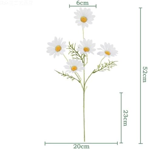 Artificial Flowers 10 pcs Silk Daisy Daisy Fake Wildflowers Spring Flowers for Wedding Decoration(Milk White) in Saudi Arabia