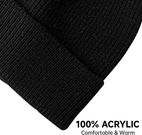 Rosoz 1 & 2 Packs Beanie for Men Women Warm Winter Hats Knit Acrylic Soft Cuffed Beanies Cap Daily Beanie Hat Unisex in Saudi Arabia