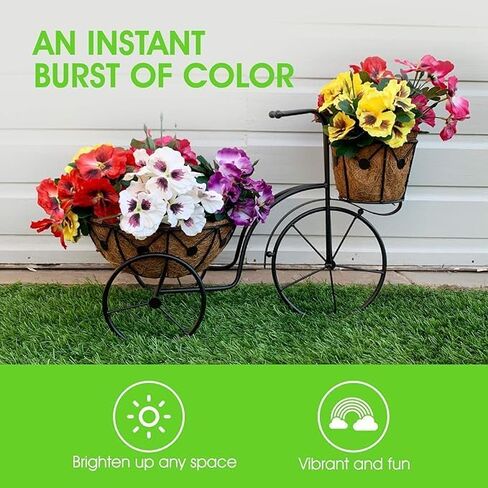 Artificial ​Pansy Flowers - Fake Plants for Outdoor ​or​ Indoor Use - Faux Flower Decorations ​with Fade Resistant Colour - POTS NOT Included (5 Pack - Purple) in Saudi Arabia