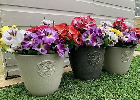 Artificial ​Pansy Flowers - Fake Plants for Outdoor ​or​ Indoor Use - Faux Flower Decorations ​with Fade Resistant Colour - POTS NOT Included (5 Pack - Purple) in Saudi Arabia